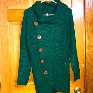Green knitted sweater